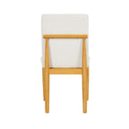 Chaise de salle à manger moderne rembourrée - Tissu texturé crème (lot de 2)