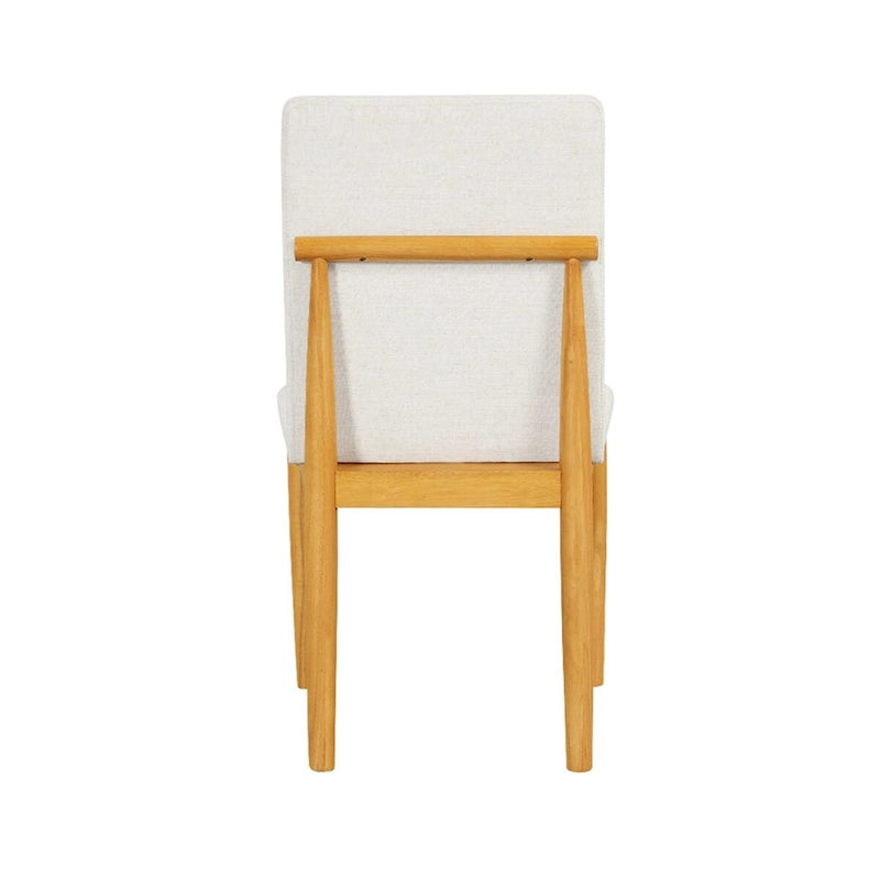 Chaise de salle à manger moderne rembourrée - Tissu texturé crème (lot de 2)