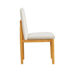 Chaise de salle à manger moderne rembourrée - Tissu texturé crème (lot de 2)