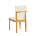 Chaise de salle à manger moderne rembourrée - Tissu texturé crème (lot de 2)