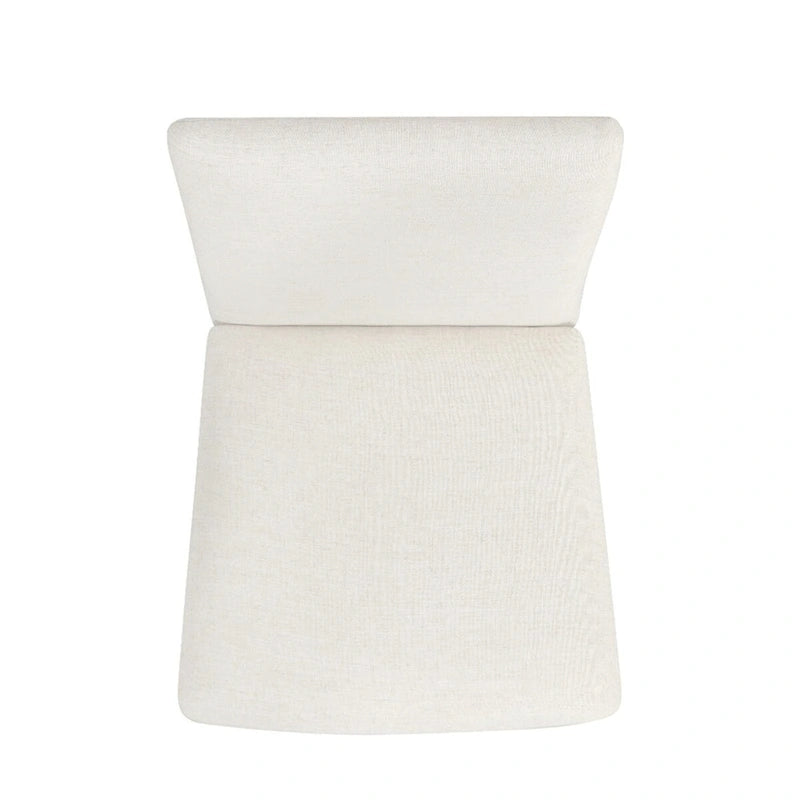 Chaise de salle à manger moderne rembourrée - Tissu texturé crème (lot de 2)