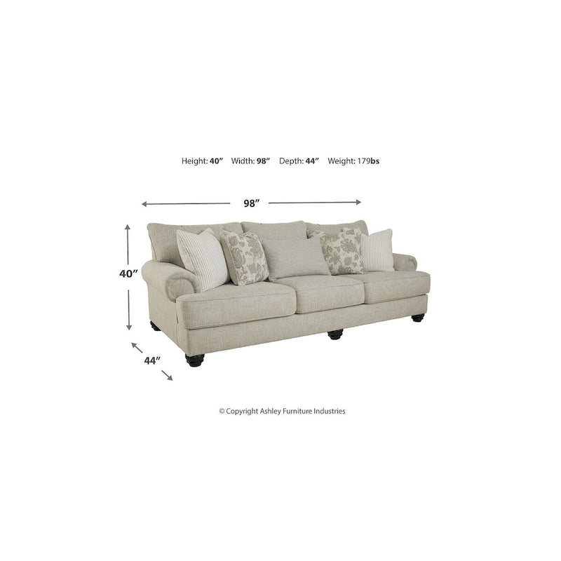Canapé beige - 98L x 44P x 40H