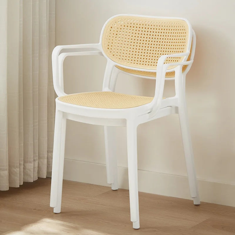 Lot de 2 chaises de salle à manger modernes empilables, pour l'intérieur ou l'extérieur