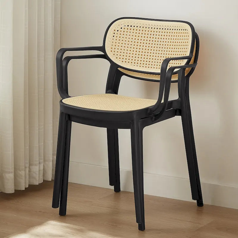 Lot de 2 chaises de salle à manger modernes empilables, pour l'intérieur ou l'extérieur