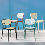 Lot de 2 chaises de salle à manger modernes empilables, pour l'intérieur ou l'extérieur