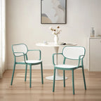 Lot de 2 chaises de salle à manger modernes empilables, pour l'intérieur ou l'extérieur