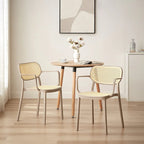 Lot de 2 chaises de salle à manger modernes empilables, pour l'intérieur ou l'extérieur