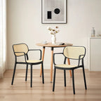 Lot de 2 chaises de salle à manger modernes empilables, pour l'intérieur ou l'extérieur