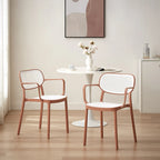 Lot de 2 chaises de salle à manger modernes empilables, pour l'intérieur ou l'extérieur