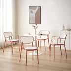 Lot de 2 chaises de salle à manger modernes empilables, pour l'intérieur ou l'extérieur