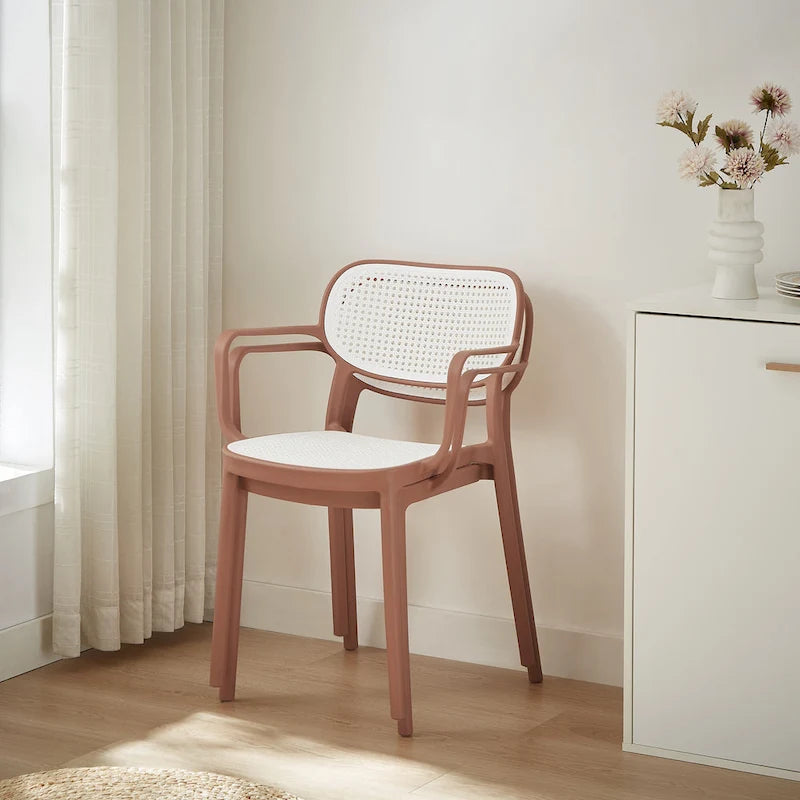 Lot de 2 chaises de salle à manger modernes empilables, pour l'intérieur ou l'extérieur