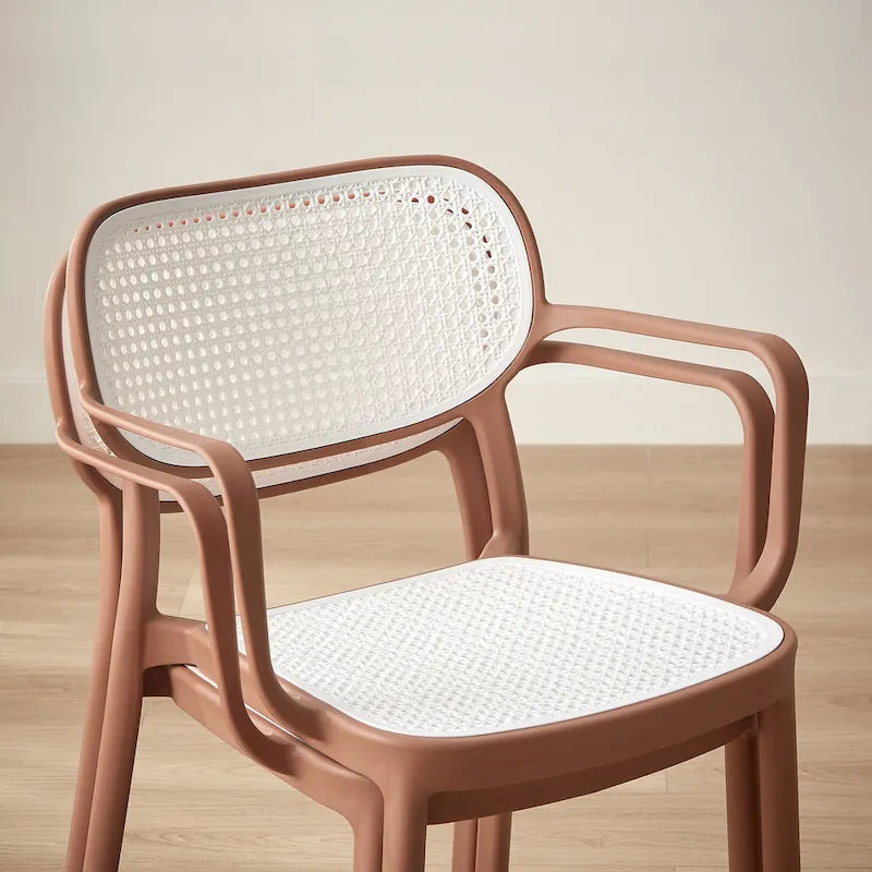 Lot de 2 chaises de salle à manger modernes empilables, pour l'intérieur ou l'extérieur