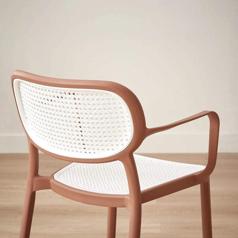 Lot de 2 chaises de salle à manger modernes empilables, pour l'intérieur ou l'extérieur