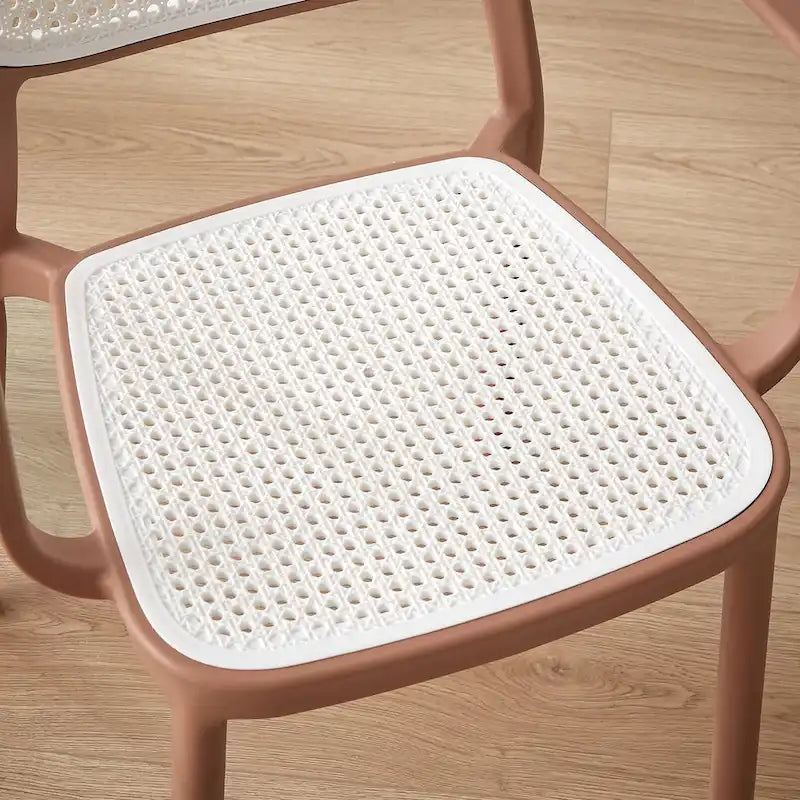 Lot de 2 chaises de salle à manger modernes empilables, pour l'intérieur ou l'extérieur