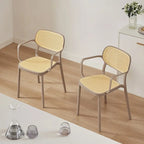 Lot de 2 chaises de salle à manger modernes empilables, pour l'intérieur ou l'extérieur