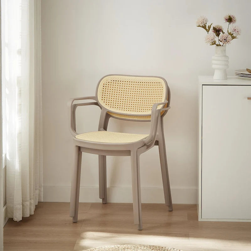 Lot de 2 chaises de salle à manger modernes empilables, pour l'intérieur ou l'extérieur