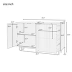 Meuble de Rangement Motif Vague avec 2 Portes et 2 Tiroirs, Réglable, Adapté pour Bureau, Entrée et Salon