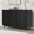 Meuble de Rangement Motif Vague avec 2 Portes et 2 Tiroirs, Réglable, Adapté pour Bureau, Entrée et Salon