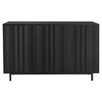 Meuble de Rangement Motif Vague avec 2 Portes et 2 Tiroirs, Réglable, Adapté pour Bureau, Entrée et Salon