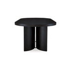 Table de salle à manger de 86 pouces, plateau ovale, pied central, incurvée, finition noire