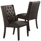Chaises de salle à manger capitonnées modernes en similicuir (lot de 2)
