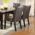 Chaises de salle à manger capitonnées modernes en similicuir (lot de 2)