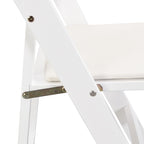 Chaise pliante rembourrée, gain de place, facile à transporter, 4 pièces, coussin beige/étagère blanche, salle à manger