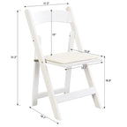 Chaise pliante rembourrée, gain de place, facile à transporter, 4 pièces, coussin beige/étagère blanche, salle à manger
