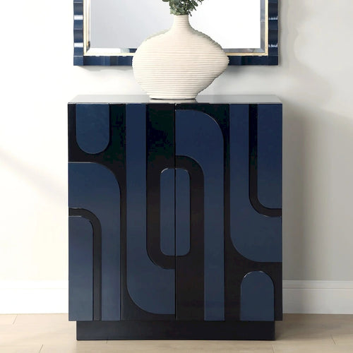 Meuble bas 2 portes bleu brillant - 34 H X 30 L X 16.125 P