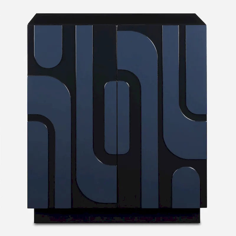 Meuble bas 2 portes bleu brillant - 34 H X 30 L X 16.125 P