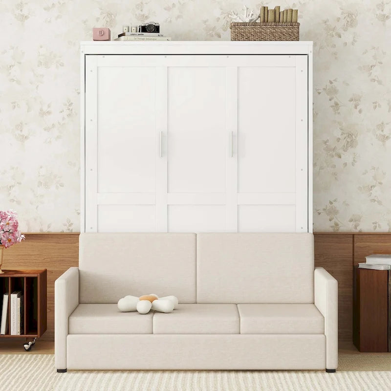 Lit mural escamotable Queen Size avec coussin